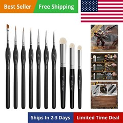Miniature Paint Brushes Drybrush-10pcs Micro Detail Paint Brush Set, Small Fi…