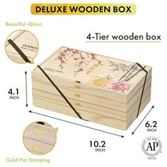 Kuretake Gansai Tanbi 100-Color Paint Set 4 in Paulownia Wood Box with Four