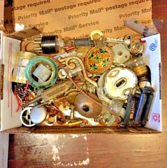 STEAMPUNK Parts for Artists-2 pounds lot-metal based, small salvage-RT32