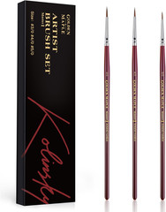Kolinsky Sable Miniature Paint Brushes – Professional Ultra Fine Point Brush fo