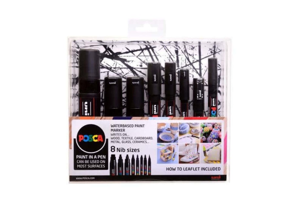 Posca 8 Nib Set – Black