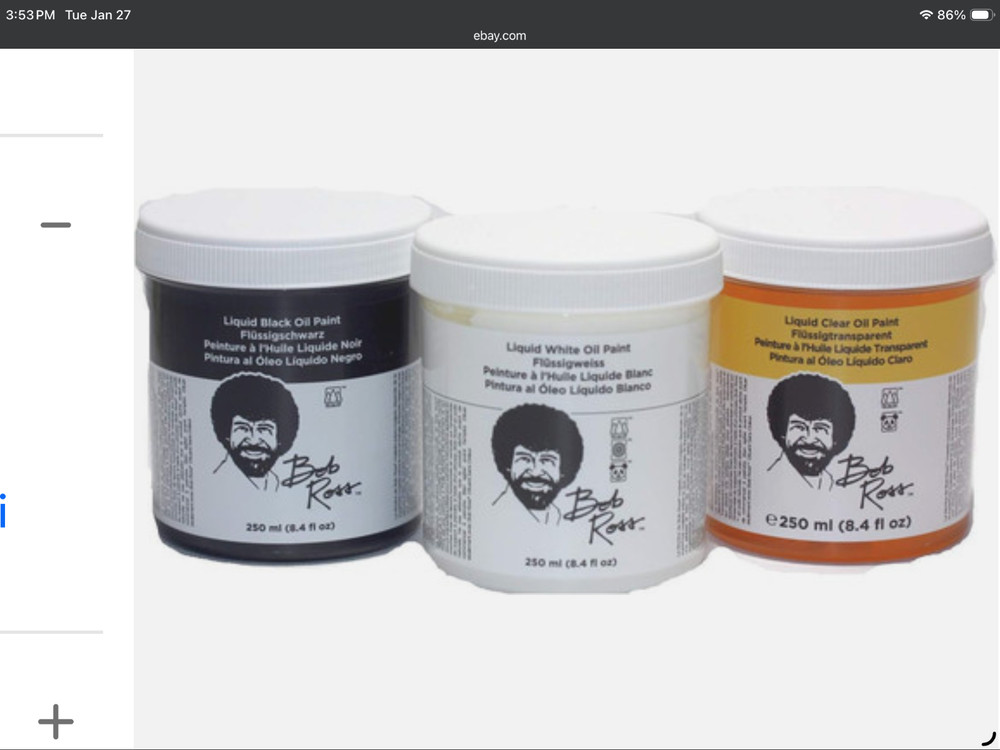 Bob Ross 3-Piece Basecoat Set – White, Black, Clear, 8.4 oz. Each