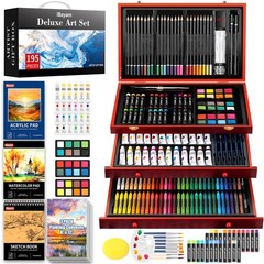 iBayam Deluxe Art Set, 195-Pack Artist Gift Box, Arts and Crafts Drawing Paintin