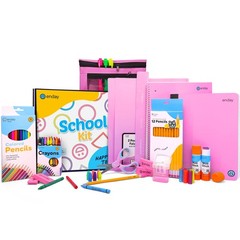 71 PCS Back To School Supplies Kids Pink Supply Box Grades K5 Premium Kit