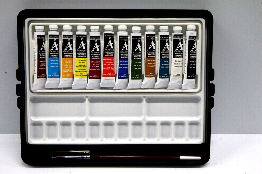 ART Grumbacher Academy Watercolors – Artist’s Sketchbox Set 12 x 7.5 ml #2699