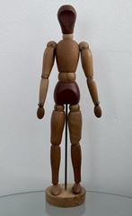 Early STAMPED 1950s Morilla Maniquette Artist Wooden Jointed Mannequin Japan HTF