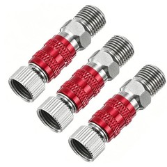 3Pcs 1/8 Air Brush Connector Adapter Quick Connect Fitting for Air Hose – Red