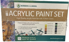 Norberg & Linden Premium Acrylic Paint Set, 15 Large Tubes (4 oz Each) – Acrylic