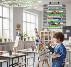 Art Drying Rack WallMounted Painting Rack 8 Removable Shelves Studio Unit