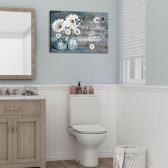 Daisy Canvas Wall Art Butterfly Wall Decor Inspirational 24x16in canvas blue