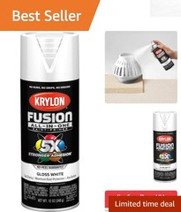 12oz Krylon Fusion White Spray Paint – Gloss Finish for Indoor/Outdoor Projects