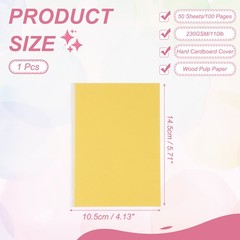 5.8×4.2″ Watercolor Sketchbook, 50 Sheets/100 Pages 230GSM/110lb, Yellow