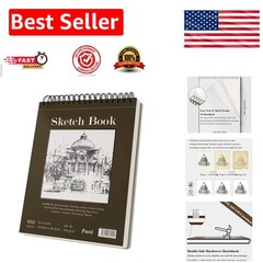 Luxury 9″ x 12″ Spiral Bound Sketchbook – 100 Sheets Acid-Free Drawing Paper