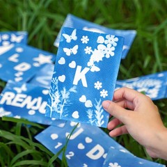 Cyanotype Paper,12 Sheet Sun Print Paper Red Crafts with Board, 5.8×8.3″
