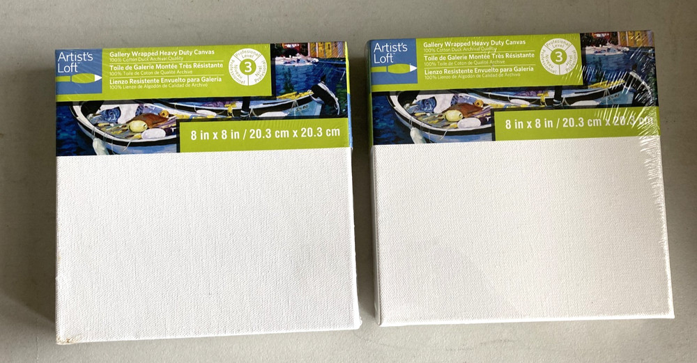 2 Level 3 Gallery Wrapped Heavy Duty Canvas’ by Artist’s Loft …8 X 8 in sq.