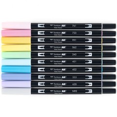 Tombow 56187 Dual Brush Pen Art Markers, Pastel, 1 Count (Pack of 10), Pastel