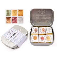 Csy Art Supplies Handmade Watercolors Paint Set – 6 Metallic Gold Colors Half Pa
