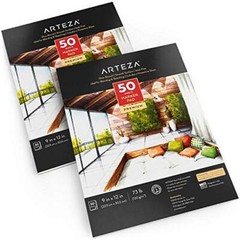 Marker Paper Pad Pack of 2 9 x 12 Inches 50 Sheets Glue-Bound Smooth Coated 7…