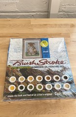 Craft Master Brush Stroke Curious Kitten Oil Painting Kit BRS-159 Sealed Vintage