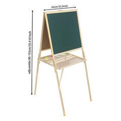Adjustable Wooden Kids Art Easel – Double-Sided Magnetic Whiteboard & Chalkboard