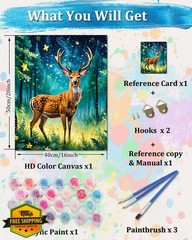 TOCARE Deer Paint by Numbers 16×20 Starry Night