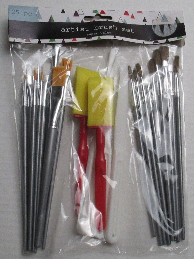 New 25 pc Artist Brush Set