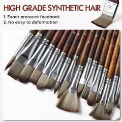 25pcs Paint Brush Set, Acrylic Paint Brushes, Professional Artist Series with…