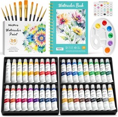 Nicpro Watercolor Paint Set for Adults, 36 Colors Watercolor Tube Set (12ml,0.4o