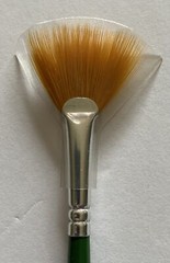 Folk Art Plaid One Stroke Donna Dewberry Gold Nylon #4 Fan Paint Brush #1196 NEW