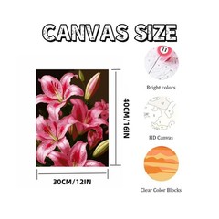 Paint by Numbers for Adults Beginner, Lily Flower Adult Paint by Number Kits on