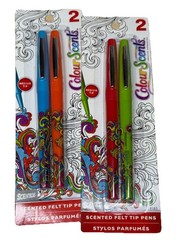 Color Scents SCENTED FELT TIP PENS 2 Pack Of 2 THERAPEUTIC SCENTS Essential Oils