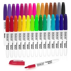 Shuttle Art 30 Colors Permanent Markers, Fine 1 Count (Pack of 30), 30