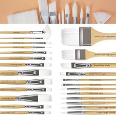 Versatile 24-Piece Artist Brush Set for Oil & Acrylic Painting with Compact Case