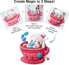 3D Magic Foam Texture Painting Kit 75 Pcs Puff Paint Art Supplies Kids W/ 24