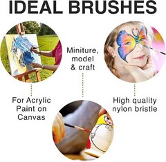 Professional Artist Paint Brush Set of 12 – 12, Black and Bronze
