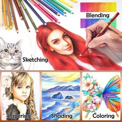 Premium Colored Charcoal Pencils Set – 24 Pastel Chalk & Skin Tone Pencils for D