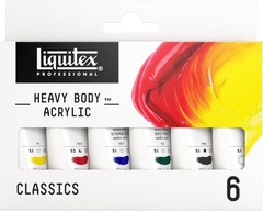 Versatile 6-Color Heavy Body Acrylic Paint Set for Canvas and Paper Artistry