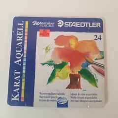 Staedtler Karat Aquarell, 24 Watercolor Pencils, German Metal Box, Germany, #124