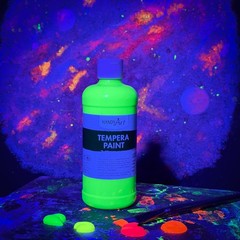 Handy Art Acrylic Paint, Fluorescent Green, 16 oz Bottle, Glow UV Neon Under …