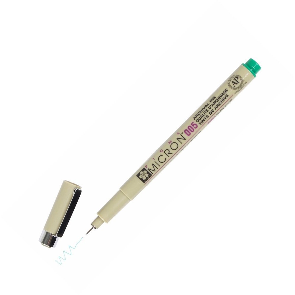 XSDK005-29 Sakura Pigma Micron 005 Marker Pen, 0.20mm Tip, Green, Pack of 1