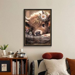 Highland Cow Diamond Painting Kit Full Drill Wall Art Decoration Set DIY