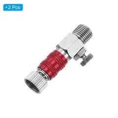 2Pcs 1/8 Air Brush Connector Adapters Quick Connect Airflow Control Valve Red