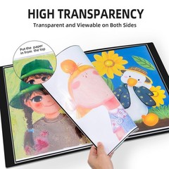 Large 18″x24″ Art Portfolio Heavy Duty Binder with Plastic Sleeves, Portfolio…