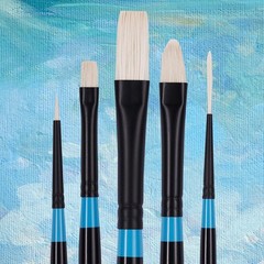 Princeton Aspen 6500 Series Art Paint Brushes 5pc Synthetic Acrylic Oil Gouache