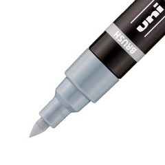 3 Count uni PC5BR WaterBased Paint Markers Reversible Brush Tip Grey