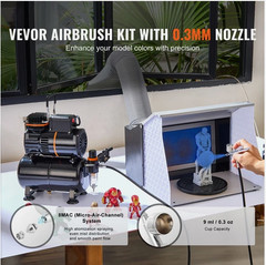Airbrush Kit Dual Fan Air Tank Compressor System Kit with 3.5L Air Tank