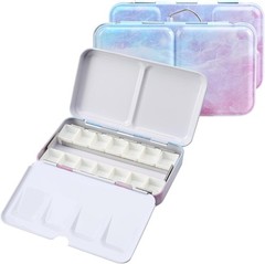 Illusionary Cloud Watercolor Palette Empty with Paint Tray and 14PCS Watercolor
