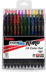 EnerGel Kuro 0.7mm Gel Pen Set, 24 Assorted Colors – Precision & Comfort Await!