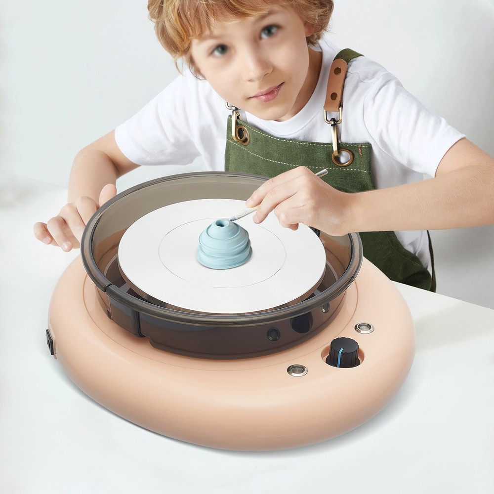 Mini Pottery Wheel Machine Adjustable Speed Pottery Wheel Machine w/Pottery Kits
