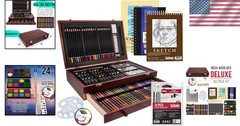 162-Piece Mega Wood Box Art Kit – Painting & Drawing Supplies for Adults